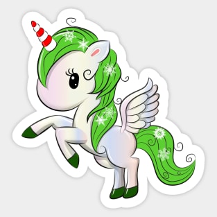 Christmas Unicorn Pegasus Sticker